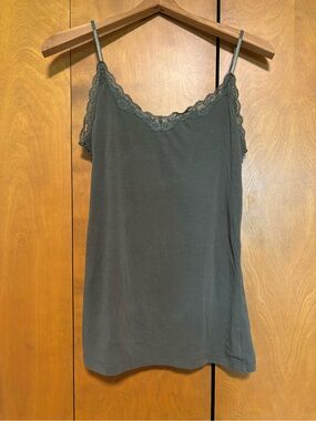 Old Navy Olive Green Lace-Trim Camisole